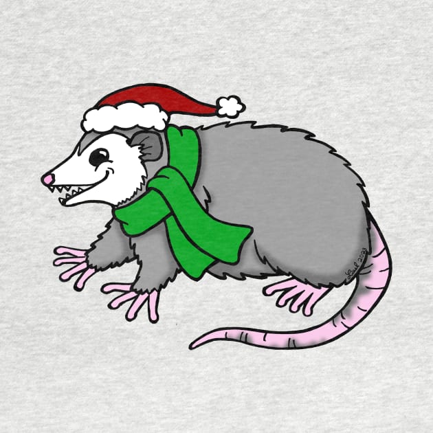 Christmas Opossum by HonuHoney